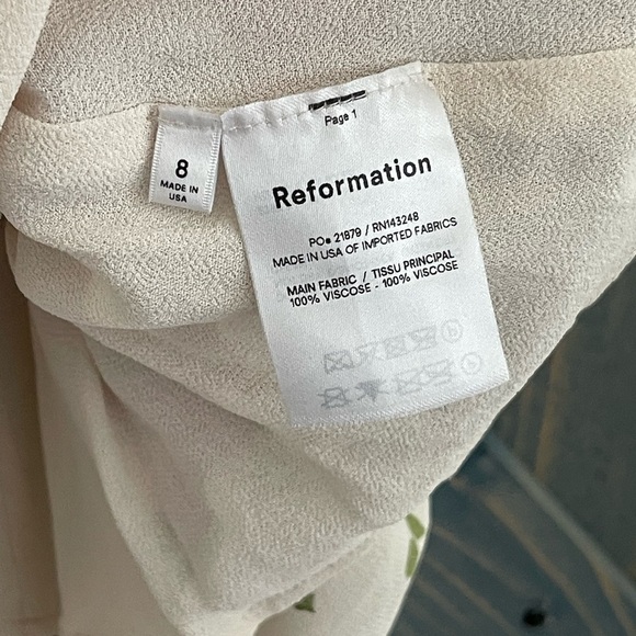 Reformation Floral Tie-Strap Dress in Cream Christine Rose - Picture 6 of 11